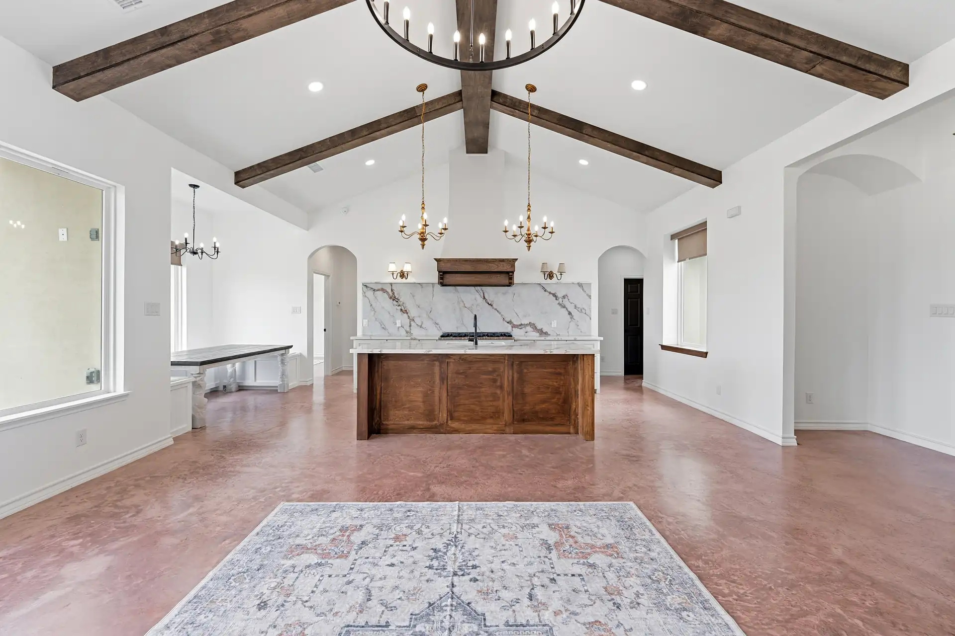 Kitchen of the Spanish-Style Estate in Harlingen, TX — custom home built by Go To Guys RGV